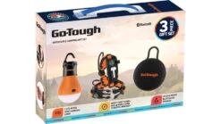 Go-Tough 3 Piece Camping Gift Set - Splashroof Wireless Speaker, Watch, 3 Led Mode Tent Lamp