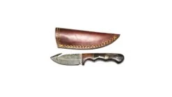 Titan Damascus Steel Gut Hook Skinning Knife, 4in