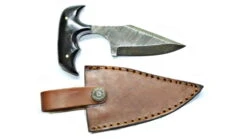 Titan Damascus Steel Hunting Push Knife, 5in